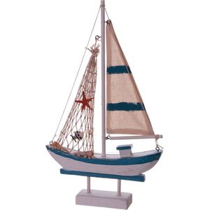 Houten Boot Decoratie Zee H=35cm | Vissersboot | Zee | Bedankje | Geschenk | Babyshower | Feestdecoratie | Knutsel | Hobby