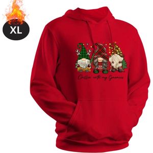Bovista Kersttrui - Heren - Foute Kersttrui - Christmas Sweater - Kerst Sweater - Christmas Jumper - Hoodie - Rood - XL