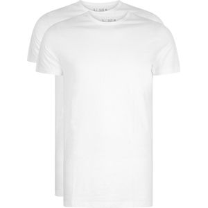 RJ Bodywear Everyday - Utrecht - extra lang T-shirt O-hals smal - wit 2-pack -  Maat M