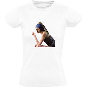 Meisje met de parel Dames T-shirt - kunst - roken - schilderij - kunstenaar - vermeer