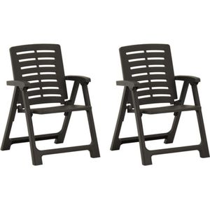 vidaXL - Tuinstoelen - 2 - st - kunststof - antraciet