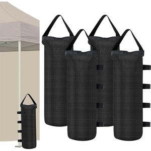 4 stuks tentzandzakken, industriële kwaliteit, 600D poten, gewichten voor paviljoen, zandzak, verzwaring met lange riem, zandzakken voor elke pop-up paviljoen, tent, luifel, outdoor, patio