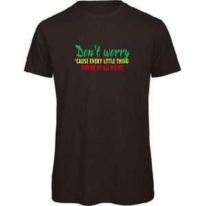 T-shirt Zwart XL - Don't worry - soBAD. | T-shirt unisex | T-shirt mannen | T-shirt dames | Regular fit | Voetbal