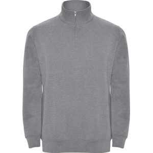 Licht Grijze sweater met halve rits model Aneto merk Roly maat 2XL