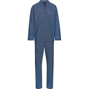 Robson Heren Pyjamaset Dutchy - Blauw - Doorknoop - Geweven Katoen - Maat 48
