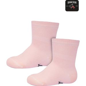 Bonnie Doon Basic Sokken Baby Roze 4/8 maand - 2 paar - Unisex - Organisch Katoen - Jongens en Meisjes - Stay On Socks - Basis Sok - Zakt niet af - Gladde Naden - GOTS gecertificeerd - 2-pack - Multipack - Licht Roze - Pink Salt - OL9344012.320
