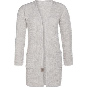 Knit Factory Luna Gebreid Vest Beige - Gebreide dames cardigan - Middellang vest reikend tot boven de knie - Beige damesvest gemaakt uit 30% wol en 70% acryl - 40/42 - Met steekzakken