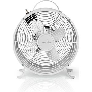 Nedis Tafelventilator | Netvoeding | Diameter: 250 mm | 20 W | 2 Snelheden | Wit