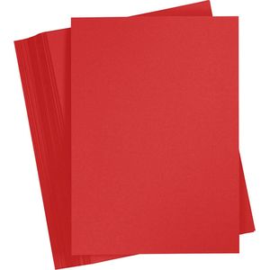 Gekleurd Karton, A6, vel 105x148 mm, 180 gr, kerstrood, 100 vel/ 1 doos | Knutselpapier | Knutselkarton
