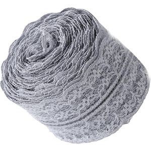 Decoratieve Kanten Lint Rol - 10 m/rol - 45 cm Breed - Grijs - DIY Decoratie voor Bruiloft, Verjaardag en Kerstmis