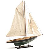 Authentic Models - Côtre, Dark Green - boot - schip - miniatuur zeilboot - Miniatuur schip - zeilboot decoratie - Woonkamer decoratie