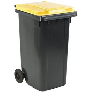 Afvalcontainer 240 liter grijs/geel