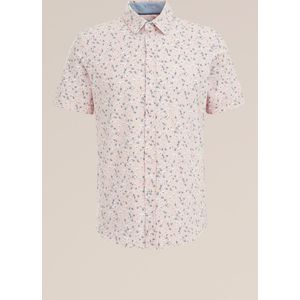 WE Fashion Heren slim fit jersey overhemd met dessin