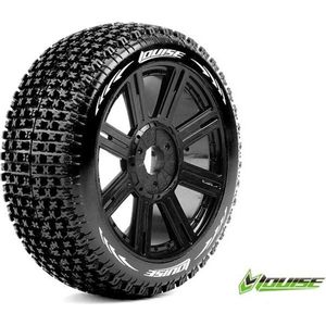 Louise RC - B-PIRATE - 1-8 Buggy Bandenset - Gemonteerd - Soft - Spaakvelgen Zwart - Zeskant 17mm - L-T3126SB