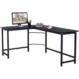 Hoekbureau - Bureau - Schrijftafel - Computerbureau - Bureautafel - Opslagruimte - 168 x 120 x 75cm - Zwart