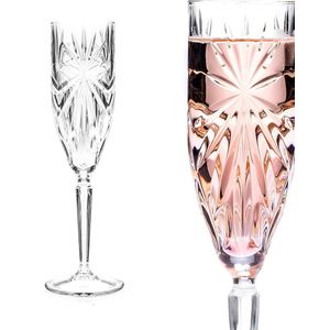 Crystal Champagne Flutes - Set van 6 Prosecco-glazen - Vaatwasmachinebestendig - Geschikt voor verjaardagen en nieuwe huiseigenaren
