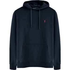 Marineblauwe hoodie met geborduurd Rigby Go-logo