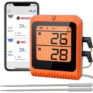 Lexium Vleesthermometer draadloos - Vleesthermometer bluetooth - Vleesthermometer digitaal - Digitale BBQ Thermometer Draadloos - Keukenthermometer