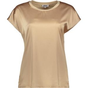 Zoso T-shirt Denise Satin Look T Shirt 242 0007 Sand Dames Maat - 3XL