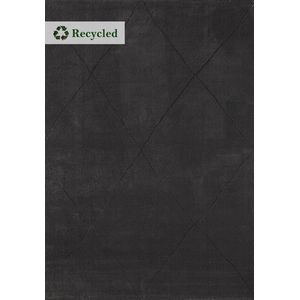 Flycarpets Modern Vloerkleed - Aurelia - Geruit Design - Antraciet - 160x230 cm