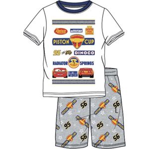 Disney Cars Pyjama met korte mouw - wit - grijs - Maat 110
