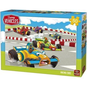 King Kinderpuzzel Racing Cars 50 Stuks 24,5 X 17 Cm