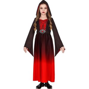 WIDMANN - Rood en zwart vampier gravin kostuum voor kinderen - 128 (5-7 jaar)