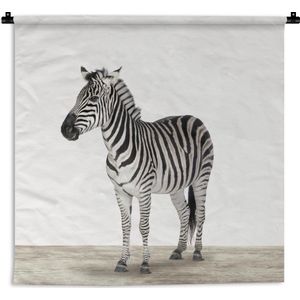 Wandkleed Animalprintshop - Zebra dierenprint kinderkamer Wandkleed katoen 60x60 cm - Wandtapijt met foto