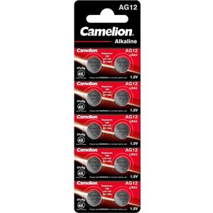 Camelion Alkaline Knoopcel AG12 / LR43, 1,5 Volt, 0% HG - 10 stuks