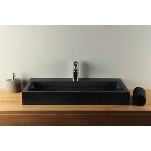 Natuursteen wasbak basaltsteen BAS-007mk 80 cm