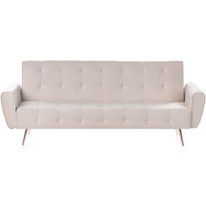 SELNES - Slaapbank 3-zits - Beige - Fluweel