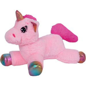 Knuffeldier Eenhoorn Mistica - zachte pluche stof - dieren knuffels - roze - 30 cm