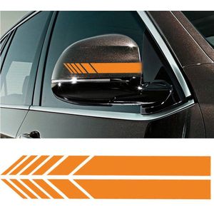 Auto spiegel stickers - 2 Stuks - reflecterende tape - Oranje