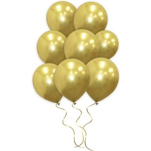 LUQ - Luxe Chrome Gouden Helium Ballonnen - 50 stuks - Verjaardag Versiering - Decoratie - Latex Ballon Chrome Goud
