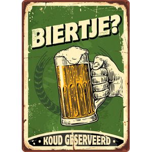 Bord Blik Biertje (v)