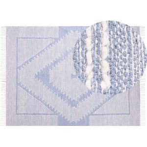 ANSAR - Laagpolig vloerkleed - Blauw - 160 x 230 cm - Katoen