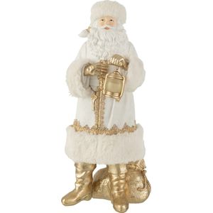 J-Line Kersthanger - polyester - wit/goud