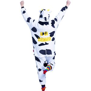 Koe onesie - dieren onesie - verkleedkleding - carnavalskleding - Carnaval kostuum - dames - heren – volwassenen - Ik ga loeihard - Maat XL/XXL