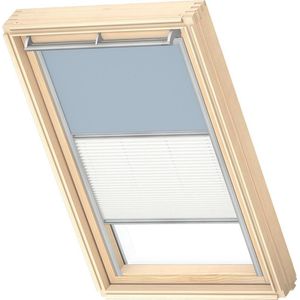 VELUX Origineel Verduisterend Rolgordijn Plus Plissé (DFD), Zilveren Kozijn, MK06, Light Blue