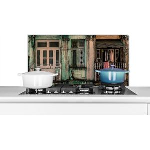 Spatscherm keuken 80x40 cm - Kookplaat achterwand Vintage - Deuren - Appartementen - Architectuur - Muurbeschermer - Spatwand fornuis - Hoogwaardig aluminium