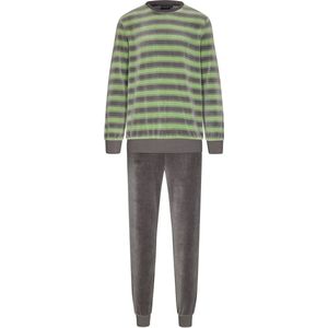 Gestreepte velours heren pyjama Pastunette - Groen - Maat - XL