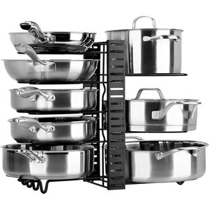 Pannenhouder met 10 verstelbare vakken voor de keukenopslag van pannen, potten en deksels - Doe-het-zelf methoden