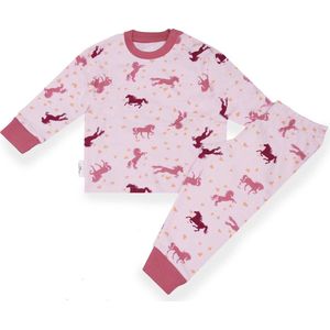 Frogs and Dogs - Horse AOP F&D Pyjama | Roze meisjes jongens - Katoen - Maat 110/116