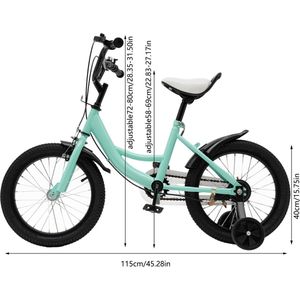 Mercadome® Kinderfiets - Fiets - Loopfiets - Afneembare Zijwieltjes - Universeel - Groen - 41 cm