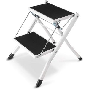 Opvouwbare trapladder - 2 treden - inklapbaar en belastbaar tot 150 kg