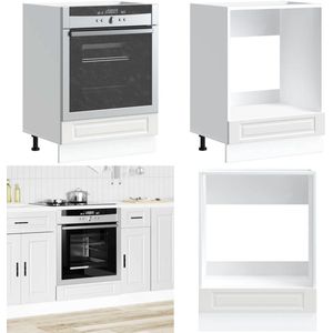 vidaXL Ovenkast Porto bewerkt hout wit - Ovenkast - Ovenkasten - Oveneenheid - Keukenoveneenheid