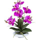 Kopu® Kunstbloem Orchidee 41 cm Paars met Bloemschaal - Phalaenopsis