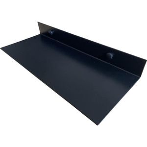 Design wandplank 30cm - zwart zwevend - staal industrieel - handgemaakt