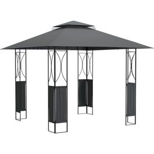 vidaXL Prieel met dak 300x300x270 cm staal antracietkleurig - Prieel - Priëlen - Pergola - Paviljoen
