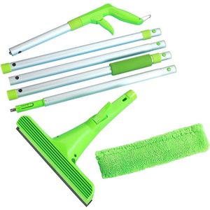 Extra lange raamwisser met sproeifunctie en waterreservoir